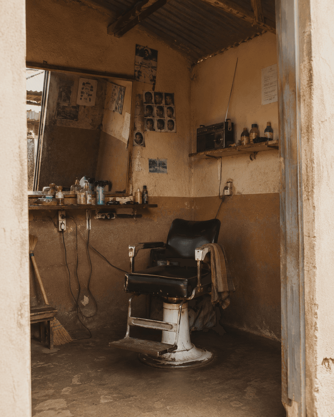 A neighbourhood barbershop in Blantyre, Malawi