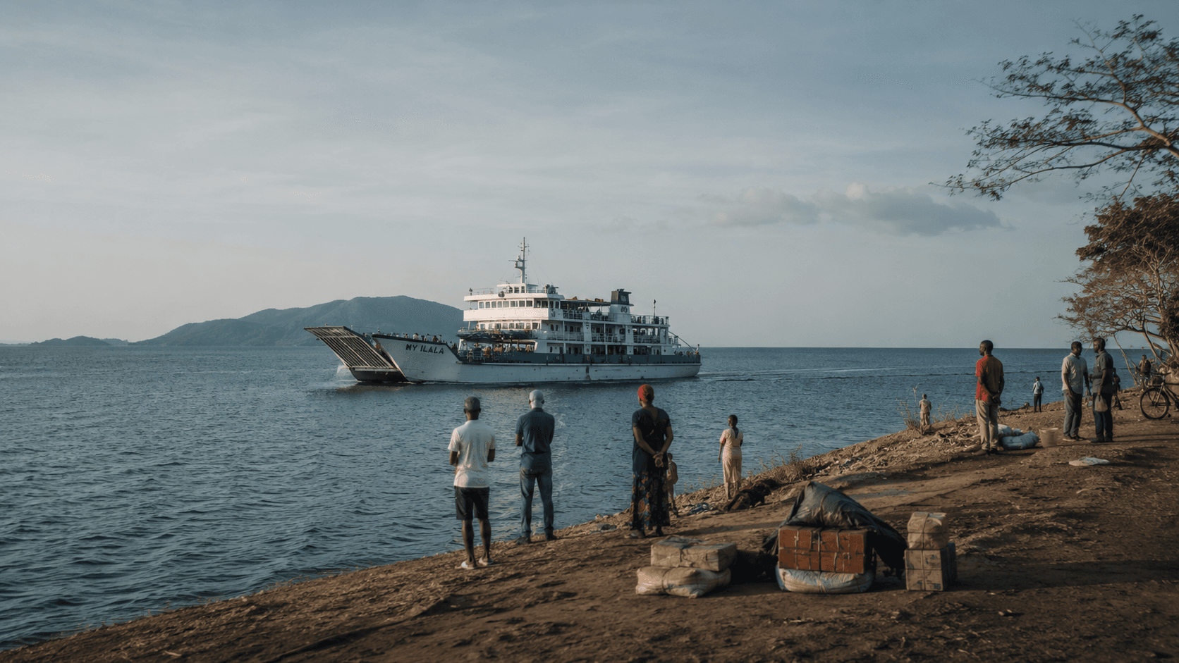 The Ilala ferry crossing Lake Malawi toward Likoma Island
