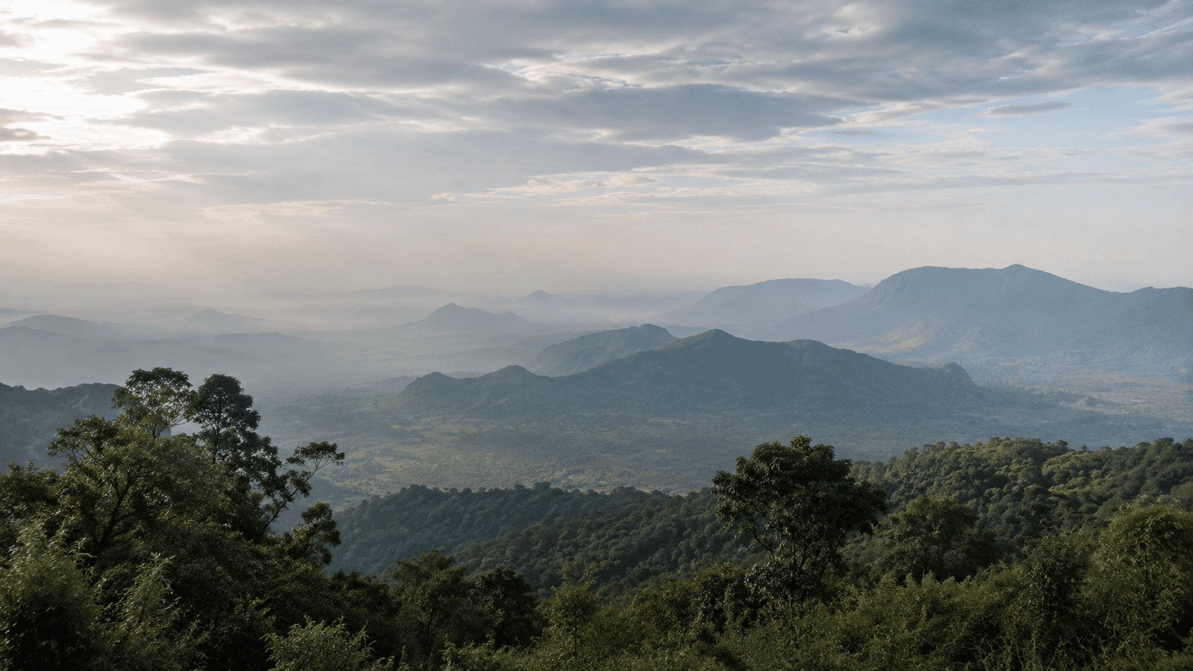 The town of Zomba beneath its forested plateau in southern Malawi